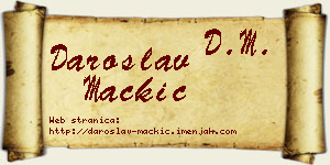 Daroslav Mačkić vizit kartica